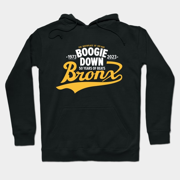 Boogie Down Bronx lettering - 50 years of Hip Hop Hoodie by Boogosh